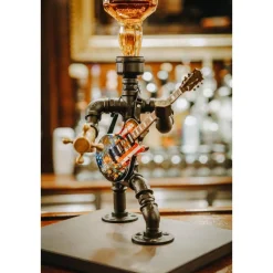 Getränkespender Rockstar – Handgemachte Minibar & Geschenkidee aus Edelstahl mit Deko-Gitarre