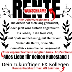 Gießkanne 10L für Rentner , personalisiertes Geschenk zum Renteneintritt Landhaus