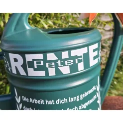 Gießkanne 10L für Rentner , personalisiertes Geschenk zum Renteneintritt Landhaus