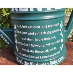 Gießkanne 10L für Rentner , personalisiertes Geschenk zum Renteneintritt Landhaus