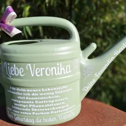 Gießkanne mit Spruch , personalisiertes Geburtstagsgeschenk 10 L , Pistazie, Gartengeschenk
