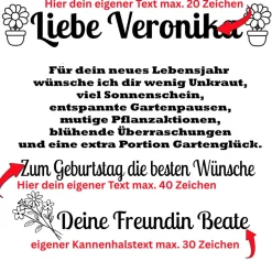 Gießkanne mit Spruch , personalisiertes Geburtstagsgeschenk 10 L , Pistazie, Gartengeschenk