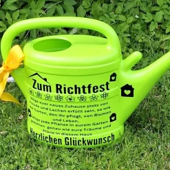 Gießkanne Richtfest , Hausbaugeschenk mit Spruch , Geschenk für Bauherren, Geschenkidee für Gartenliebhaber