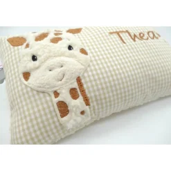 Giraffe Afrika Urlaubsreise Zoo Namenskissen Taufkissen Kuschelkissen Kindergartenkissen Geburtsgeschenk