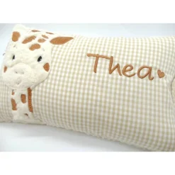 Giraffe Afrika Urlaubsreise Zoo Namenskissen Taufkissen Kuschelkissen Kindergartenkissen Geburtsgeschenk