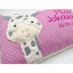 Giraffe Afrika Urlaubsreise Zoo Namenskissen Taufkissen Kuschelkissen Kindergartenkissen Geburtsgeschenk