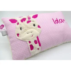 Giraffe Afrika Urlaubsreise Zoo Namenskissen Taufkissen Kuschelkissen Kindergartenkissen Geburtsgeschenk