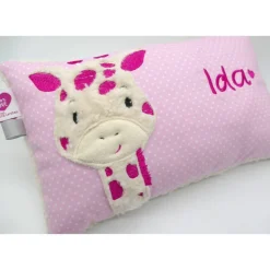 Giraffe Afrika Urlaubsreise Zoo Namenskissen Taufkissen Kuschelkissen Kindergartenkissen Geburtsgeschenk