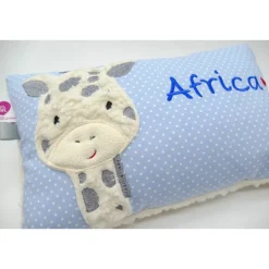 Giraffe Afrika Urlaubsreise Zoo Namenskissen Taufkissen Kuschelkissen Kindergartenkissen Geburtsgeschenk