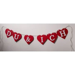 Girlande Du & Ich Valentinstag, Liebe, Verlobung, Jahrestag, wunderschöne Girlande mit roten Herzen