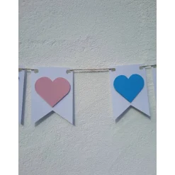 Girlande Gender Reveal / Boy or Girl / Dekoration zur Babyparty / Junge oder Mädchen / Handgefertigte Girlande aus Papie
