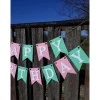 Girlande Happy Birthday Wimpelkette Partydeko Rosa & Mintgrün Geburtstag Wimpel Papierdeko auf Wunsch personalisiert mit