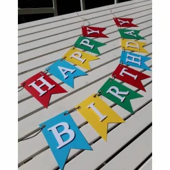 Girlande Happy Birthday Wimpelkette Fahnengirlande zum Geburtstag Partydekoration Geburtstagsdeko