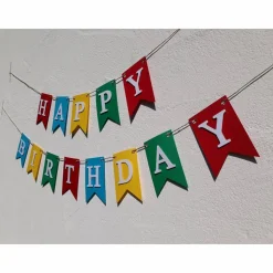 Girlande Happy Birthday Wimpelkette Fahnengirlande zum Geburtstag Partydekoration Geburtstagsdeko