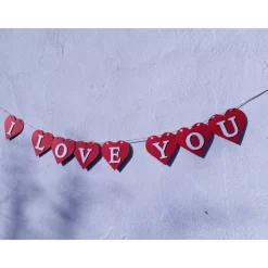 Girlande I Love You Herzen Valentinstag Liebe Wimpelkette Herzgirlande Valentinsdeko Verlobung Papierdeko