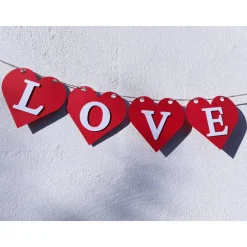 Girlande I Love You Herzen Valentinstag Liebe Wimpelkette Herzgirlande Valentinsdeko Verlobung Papierdeko