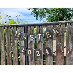 Girlande Master 2026 zur bestandenen Prüfung Abschluss Ausbildung Meisterfeier Glückwunsch Gratulation Studium