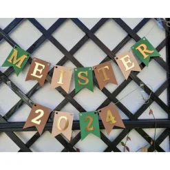 Girlande Meister 2026 zur bestandenen Prüfung Abschluss Ausbildung Meisterfeier Glückwunsch Gratulation