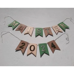 Girlande Meister 2026 zur bestandenen Prüfung Abschluss Ausbildung Meisterfeier Glückwunsch Gratulation