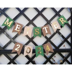 Girlande Meister 2026 zur bestandenen Prüfung Abschluss Ausbildung Meisterfeier Glückwunsch Gratulation