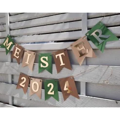 Girlande Meister 2026 zur bestandenen Prüfung Abschluss Ausbildung Meisterfeier Glückwunsch Gratulation