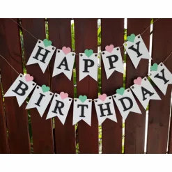 Girlande Wimpelkette Fahnengirlande Happy Birthday zum Geburtstag Partydekoration Geburtstagsdekoration