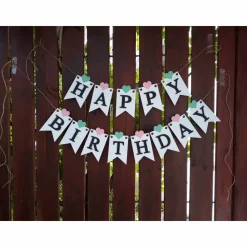 Girlande Wimpelkette Fahnengirlande Happy Birthday zum Geburtstag Partydekoration Geburtstagsdekoration