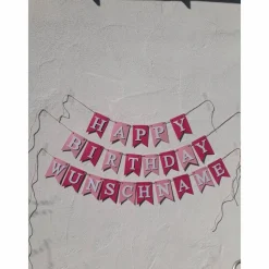 Girlande Wimpelkette Happy Birthday mit Personalisierung Geburtstagsgirlande auf Wunsch mit Namen