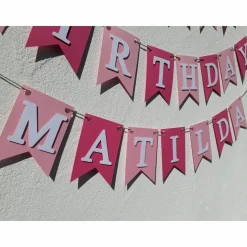 Girlande Wimpelkette Happy Birthday mit Personalisierung Geburtstagsgirlande auf Wunsch mit Namen