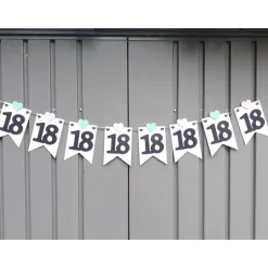 Girlande zum 18. Geburtstag Wimpel Dekoration Mintgrün Rosa Herzen Wimpelkette Banner Happy Birthday