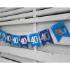 Girlande zum 40. Geburtstag in silber und blau, tolle Farben mit Spiegeleffekt! Wimpel, Wimpelkette in angesagten Trendf