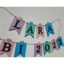 Girlande zum Abitur 2026 auf Wunsch personalisiert mit Namen, mintgrün, flieder, rosa hellblau