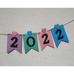 Girlande zum Abitur 2026 auf Wunsch personalisiert mit Namen, mintgrün, flieder, rosa hellblau