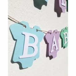 Girlande zur Geburt in zuckersüßen Pastellfarben, Babyparty, Babyshower, Dekoration in rosa, hellblau, mintgrün und flieder.