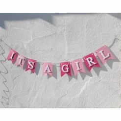 Girlande zur Geburt It's a girl Wimpelkette Baby Girl Papiergirlande Dekoration Babyparty