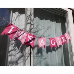 Girlande zur Geburt It's a girl Wimpelkette Baby Girl Papiergirlande Dekoration Babyparty