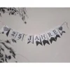 Girlande zur silbernen Hochzeit Jubiläum 25 Jahre in Silber und Weiß