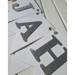 Girlande zur silbernen Hochzeit Jubiläum 25 Jahre in Silber und Weiß