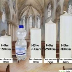 Glanz der Auferstehung – Handverzierte Osterkerze mit Kreuz, Sonne, Kachel-Motiven & Alpha/Omega