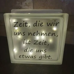 Glasbaustein "Zeit die uns etwas gibt"