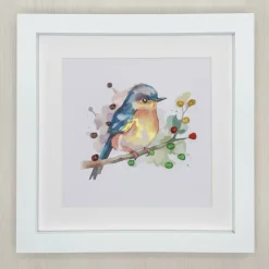 Glasbild Vogel – Personalisierbares Steinbild, Geschenk & Dekoration | Pebble Art Unikat STB-179