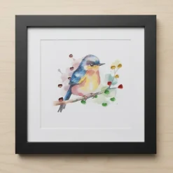 Glasbild Vogel – Personalisierbares Steinbild, Geschenk & Dekoration | Pebble Art Unikat STB-179