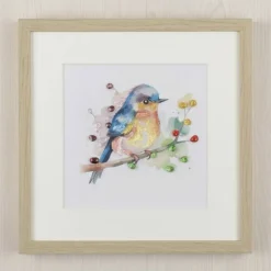 Glasbild Vogel – Personalisierbares Steinbild, Geschenk & Dekoration | Pebble Art Unikat STB-179
