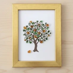 Glasbild Zitronenbaum – Handgefertigtes Unikat aus Glassteinen als mediterrane Wanddekoration oder Geschenk, STB-327