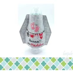 Glasmanschette Hurra ein Mädchen