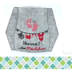 Glasmanschette Hurra ein Mädchen