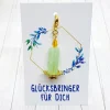 Glücksbringer Frühlingslicht Kerze goldfarben/grün – Pastell-Anhänger als Geschenk & Mitbringsel