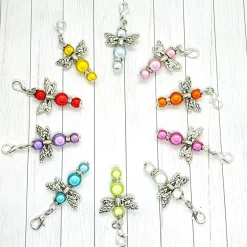 Glücksbringer Funkelelfe silberfarben / hellblau – Zauberhafter Anhänger mit Glitzereffekt