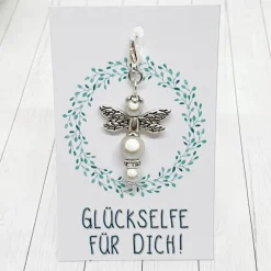 Glücksbringer Funkelelfe silberfarben / weiß – Magischer Elfen-Anhänger als Geschenk