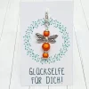 Glücksbringer Funkelelfe silberfarben orange – Magischer Anhänger & Geschenk